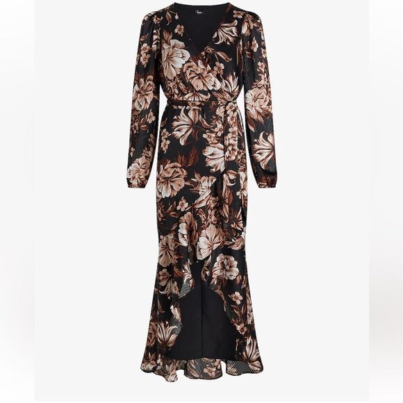 Express Dresses & Skirts - NWT Express Floral Surplice Ruffle Hi-Lo Maxi Dress